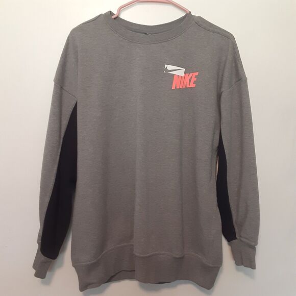 Nike Dri Fit Crew Neck Sweatshirt Adult Mens Gray Size Small Pullover - Picture 1 of 7